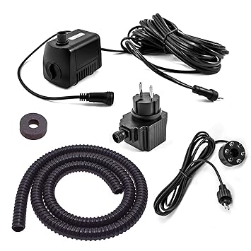 CLGarden Springbrunnenpumpe Set SP1-S mit LED Beleuchtung für Springbrunnen Garten Wasserspiel Zierbrunnen Quellstein Pumpe a