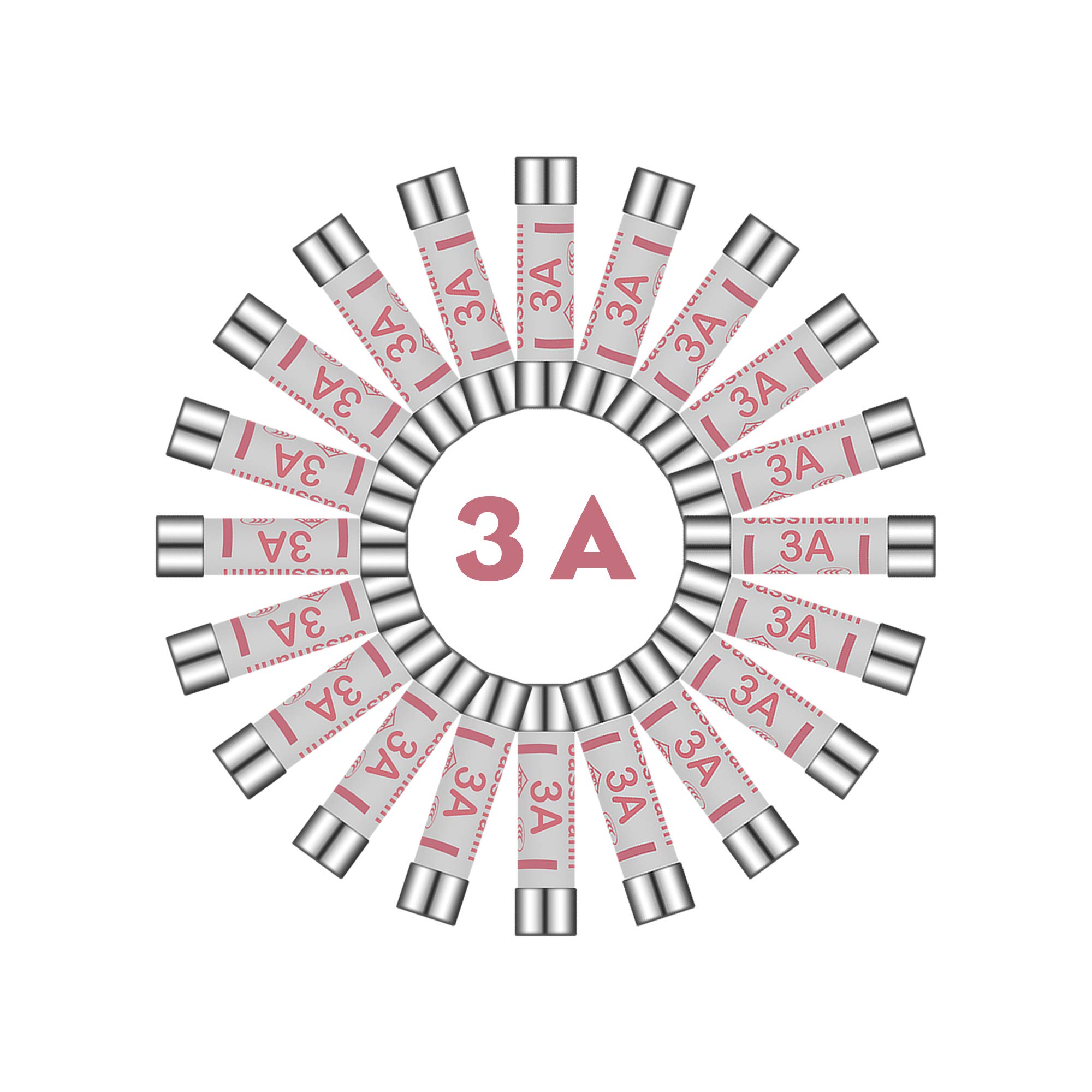 3AMP Domestic Fuses Plug Top Household Mains 3amp Cartridge Fuse [PACK OF 100]