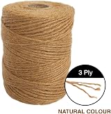 ANSIO Natural Jute Twine 101 m 2 mm 3-ply Rustic Brown Garden Crafts view 2