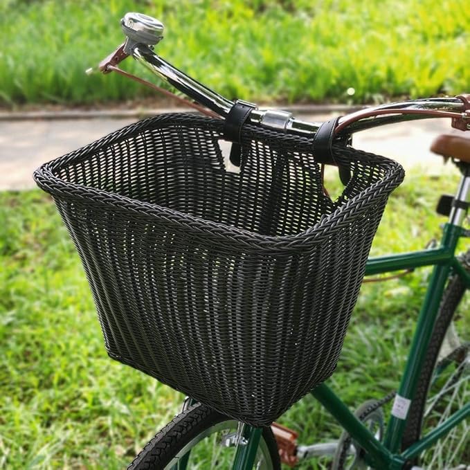 aheadad Cesta de mimbre para manillar de bicicleta cesta impermeable a prueba de agua cesta de aheadad Cesta de mimbre para manillar de bicicleta cesta impermeable a prueba de agua cesta de