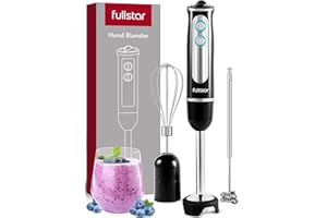 FULLSTAR Immersion Blender Set, Hand Blender Electric, Immersion Blender Handheld, 9-Speed, 500W Handheld Blender - Hand Blenders Immersion, Hand Mixer Electric Blenders, Smoothie Blender (3-in-1, Black)
