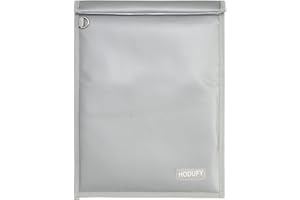 HODUFY Faraday Bag for Tablets (15 x 10 inches), Faraday Bags for Phones & Key Fobs, Faraday Cage, Fireproof & Water Resistant Bag, Anti-Theft Pouch, Anti-Hacking Case Blocker (Grey)
