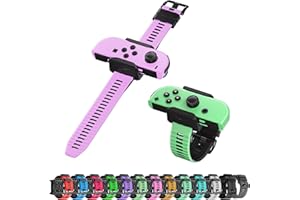 RTTACRTT Silicone Wrist Bands for Just Dance 2024 2023 2022 Switch and for Zumba Burn It Up, Dance Strap Freely Adjustable for Joy Con & Switch OLED Model, 2-Pack for Adults and Children-Purple & Green