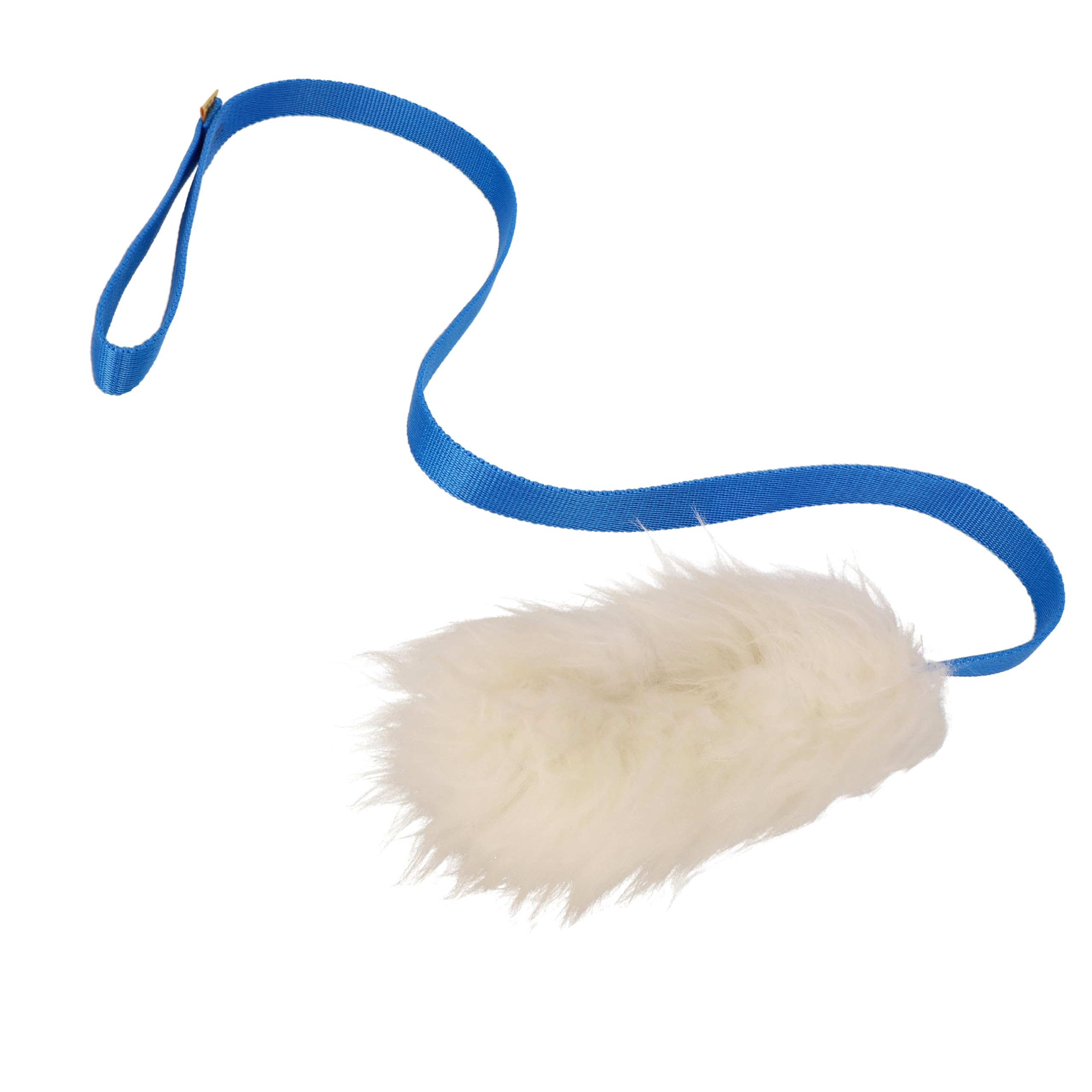 DINGO dog toy - sheepskin chaser with long blue lead 130 cm, agility motivation reward tug for training and fun 15583