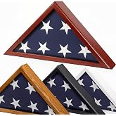 Glass Front Flag Display Case for Burial Flag - Wall Mounted 9.5 X 5 Feet Flag Box for American Veteran Flag and Folded Flag Display - Ideal for Honoring Military Service (Mahogany)