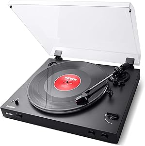 ION Audio Pro200BT | Wireless Bluetooth Turntable / Vinyl Record Player with Easy Pair, Three Playback Speeds and Built-In Switchable Preamp