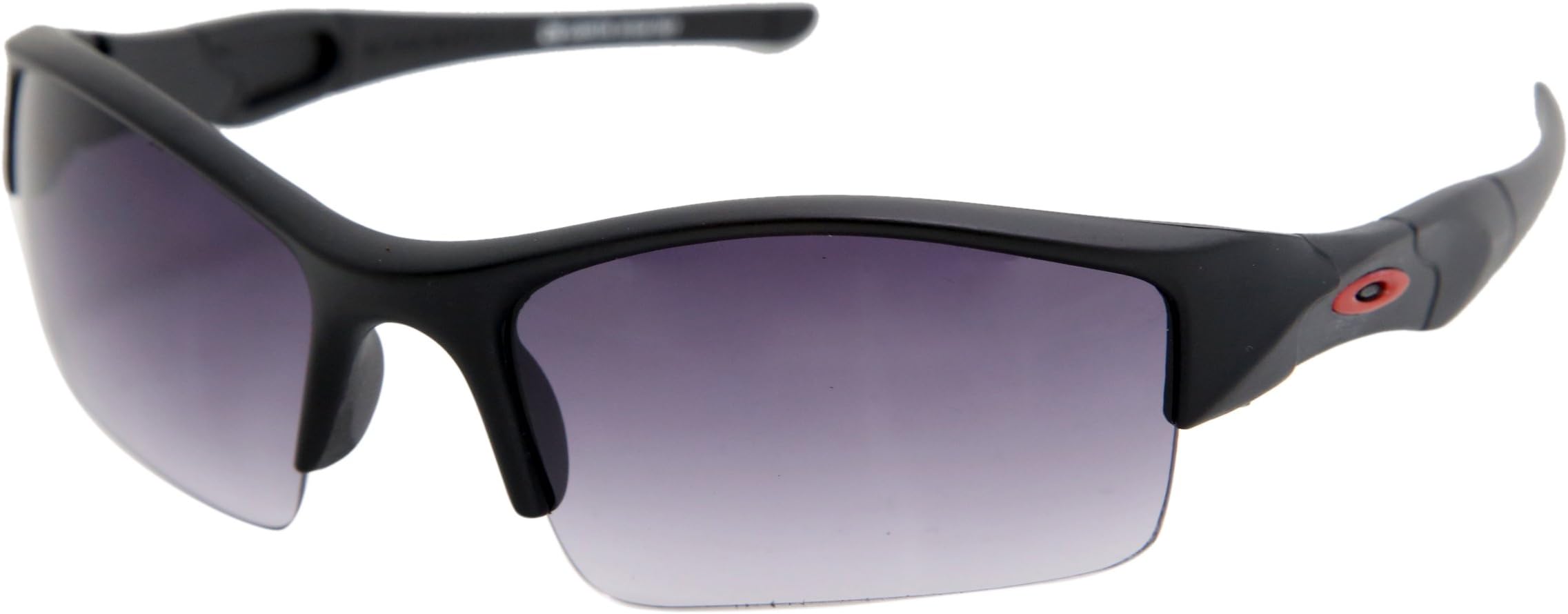 Mens UV Protective Wrap Around Sunglasses- (Black, Red, Grey Lens, 58)