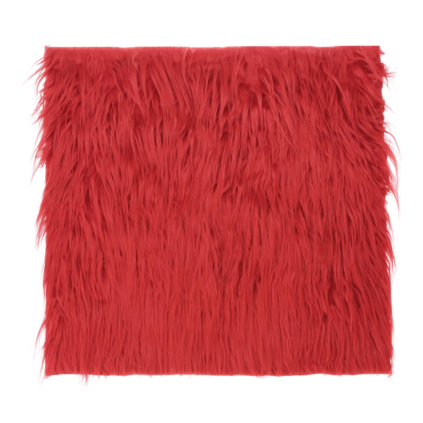 DMiotech 20"x20" Red Faux Fur Square Fabric, Fluffy Faux Fur for Crafts, Gnomes, Animal Costumes, Cushions