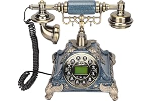 SUNGOOYUE MS 5501D Antique Telephone, Retro Old Fashioned Wired Desk Phone with FSK DTMF Call Display Backlight Calendar Date