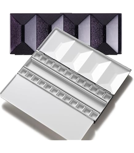 Davi Atelier Aquarelldosen Box | 24 Halbe Töpfe | Schwere Emaille, Faltbar
