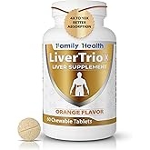 LiverTrioX Comprehensive Antioxidant Liver Supplement - Chewable Liver Supplement Tablets with Same, Glutathione, Silybin - Daily Cleanse &amp; Immune Health Support - 60 Tablets, Orange Flavor