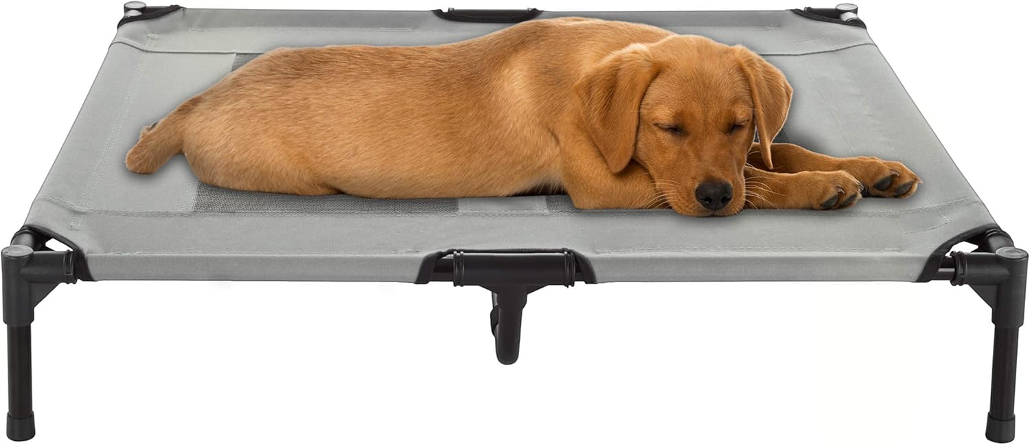 PETMAKER Elevated Pet Bed-Portable Raised Cot-Style Bed W/Non-Slip Feet, 36”x 29.75”x 7” for Dogs, Cats, and Small Pets-Indoor/Outdoor Use (Gray) : Pet Supplies