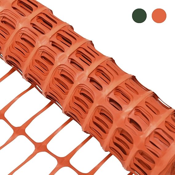 Woodside 1m x 15m Orange Plastic Barrier Safety Pet Event Mesh Fence