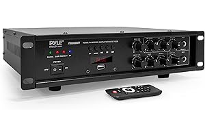Pyle Bluetooth PA Mixing Amplifier - 500W Home Audio Rack Mount Stereo Power Amplifier, Digital LED Display, USB/AUX/Mic, Optical/Coaxial, AC-3, 70V/100V Output - PMX3500PH