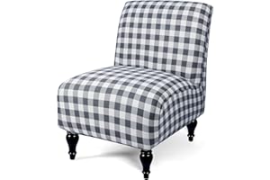 Liykimt Armless Accent Slipper Chair Cover Slipcover,Slipper Chair Removable Fabric Stretch Spandex Removable for Armless Chair Furniture Protector Covers for Living Dining Room