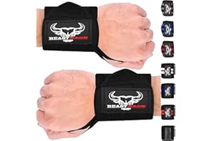 BEAST RAGE Wrist Wraps for Weightlifting - Adjustable Lifting Straps With Thumb Loop for Enhanced Gym Support, Powerlifting, Bodybuilding and Workout
