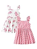 PATPAT 2 Pack Toddler Girls Ruffle Sleeve A-line