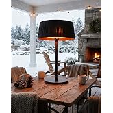 MOMOKOVA Electric Outdoor Patio Heater, 1500W Tabletop Infrared Heater | IP55 Waterproof, Fast Heating, Tip-Over Protection, Perfect for Garden, Balcony, Garage, Porch (black, tabletop)