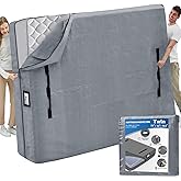 Mattress Bags for Moving and Storage, BETU Twin Mattress Protector Waterproof Mattress Cover with 8 Heavy Duty Handles and Zipper Extra Thick Moving Supplies for Dorm Bed Reusable (77x42x13.5 Grey)