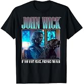 John Wick 90's Bootleg Prepare for War Dog Action Movie T-Shirt