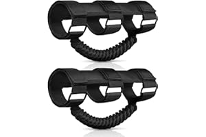 moveland Upgrade Roll Bar Grab Handles - Paracord Grab Handles for 1955-2023 Jeep Wrangler JL, JK, TJ, YJ & Jeep Gladiator Accessories - Premium Grade Nylon Materials, Strong(Black)