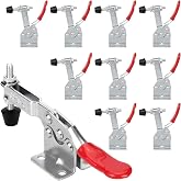 Chfine 10 Pack Toggle Clamps, Hold Down Clamp 220Lbs Holding Capacity Quick Release Horizontal Clamps with Rubber Pressure Tip for Woodworking Jigs and Fixtures, Welding, Drill Press, Crosscut Sled