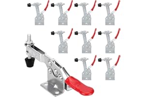 chfine 10 Pack Hold Down Adjustable Toggle Clamp Hand Tool, Woodworking Latch Antislip Red Clamps Holding Capacity Horizontal