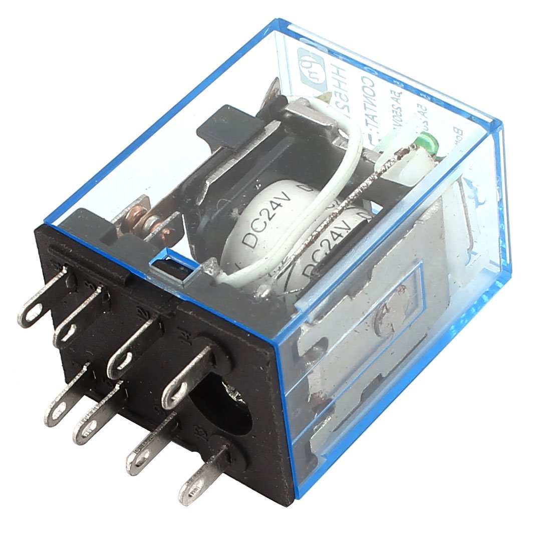 uxcell HH52P DC 24V 5A Coil 8 Pin DPDT Green LED Indicator Light Power