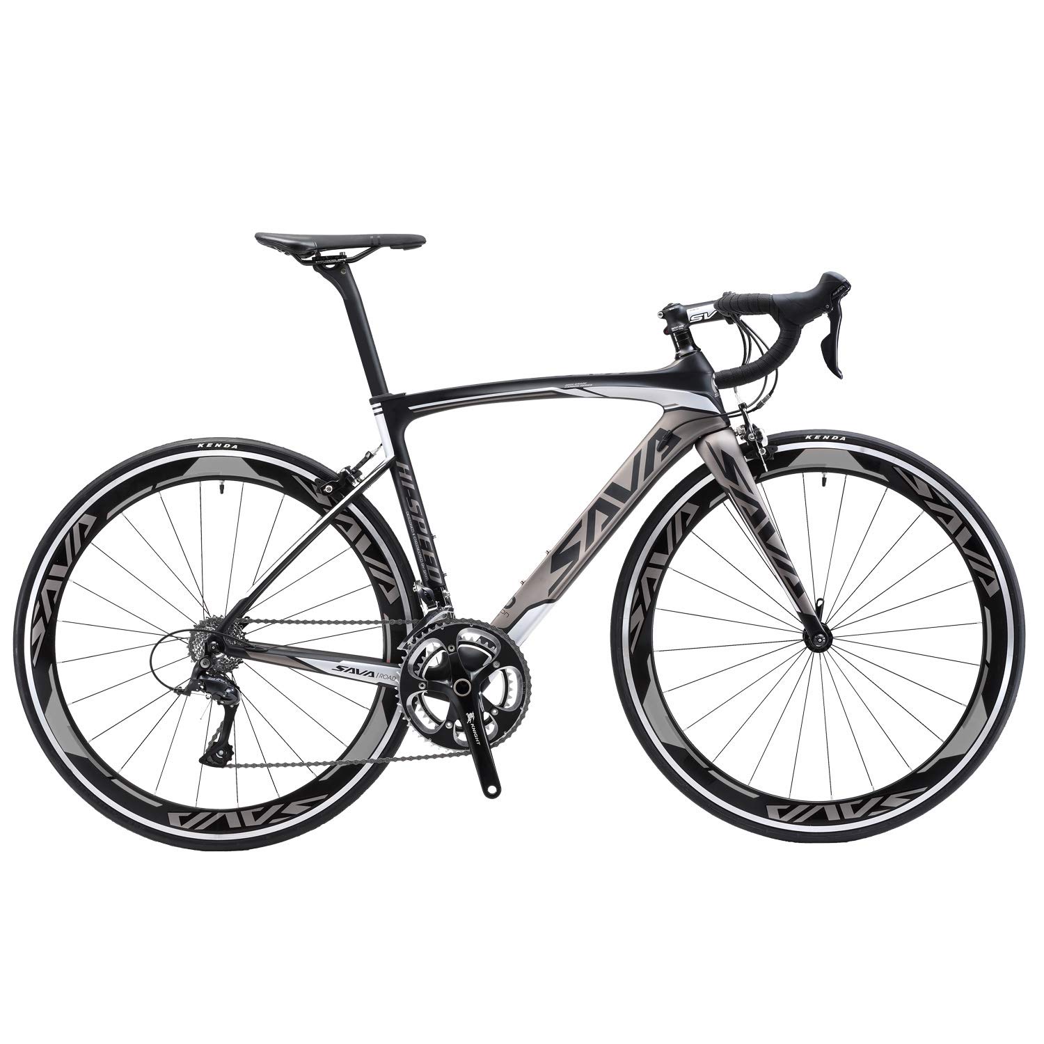 SAVADECK Carbon Road Bike, Warwinds3.0 700C Carbon Fiber Racing Bicycle with SORA 18 Speed Derailleur System and Double V Brake