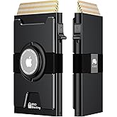 furid Smart Airtag Wallet Men: Metal Wallet with Airtag Holder - Apple Air Tag Wallet for Men Airtag, Slim Minimalist Pop Up Card Wallet,Gift Boxed