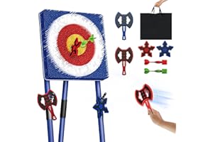 BGHDAS Axe Throwing Game for Backyard - Steel Frame Ax Throw Kit for Kids & Adults - Bristle Target with 6 Throwing Axes Set & Travel Bag - Outdoor/Indoor for Kids & Families Yard Carnival Games