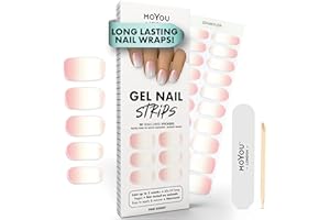 MOYOU LONDON Semi Cured Gel Nail Strips - 20 Pcs. Nail Wraps for Salon-Quality Manicure - Works with Any UV Lamp - Easy to Apply, Trim, & Remove Gel Stickers