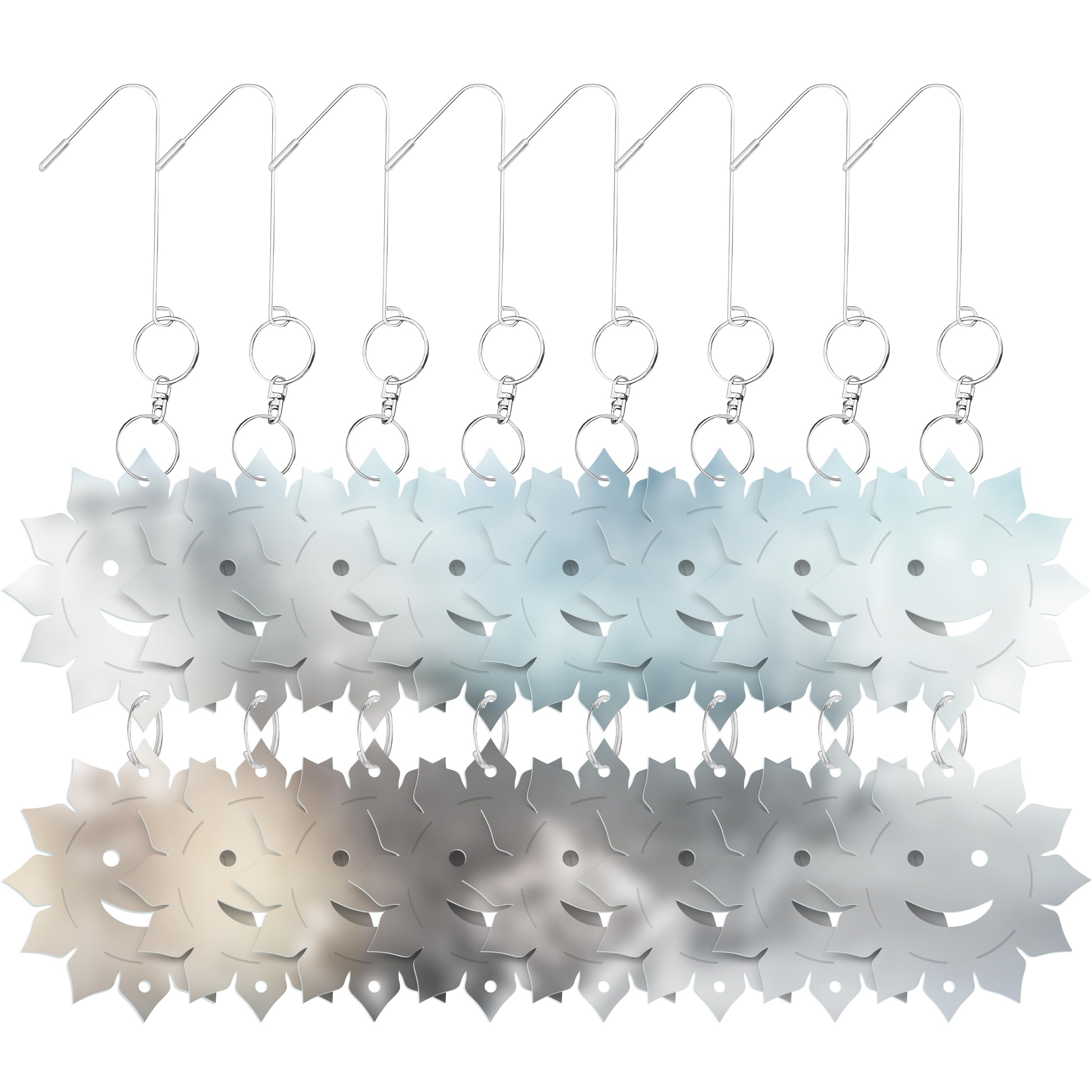 ISOTRONIC Hanger for Bird Repellent, Bird Scarer, Pigeon Repellent, Effective Protection Against Pigeons, Geese, Woodpeckers, Works without Ultrasound, Spikes, Bird Net (8, Sun)