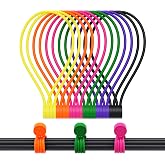 Magnetic Cable Ties Silicone 9 Inch Reusable Magnetic Twist Ties for Cord Cable Organizer and Bundling, Can Be Use in Home Office School Outdoor (6 Colors-12 Pack)