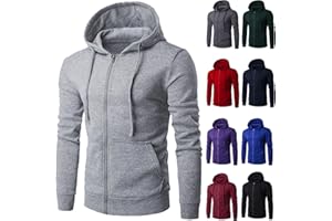 AQAYL Hoodies for Men Zip up Lightweight Hoodie Big and Tall Sweatshirts Casual Long Sleeve Hooded Sweatshirt Fashion Jackets