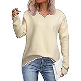 Arolina Oversized Sweaters for Women 2025 Casual Loose Long Sleeve V Neck Knitted Pullover Tops Fall Outfits Clothes