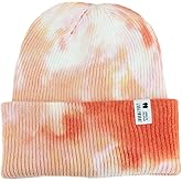 JourneyOut Ribbed Knit Tie Dye Beanie for Winter - Beanie for Women/Men - Warm and Stretchy Unisex Ribbed Knit Beanie