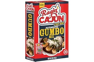 RAGIN' CAJUN FIXIN'S Ragin' Cajun Authentic Gumbo Mix - 5 oz Box, No MSG - Louisiana Creole Gumbo Base for Chicken, Sausage & Seafood, Ready in 25 Minutes