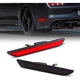 Gempro LED Side Marker Lights for Ford Mustang 2015-2023 Rear Red Fender Marker Reflectors Lamps Smoked Len, 2PCS