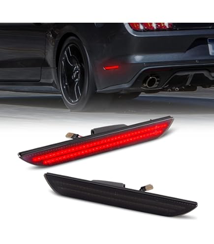 Smoked LED Bumper Lights For 2015-2017 Ford Mustang - Brake Tail Reflectors