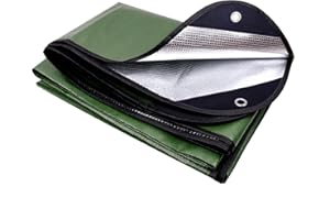 Heavy Duty Emergency Blanket 5x7ft, Reusable Thermal Survival Tarp with Grommets, All-Weather Reflective Space Cover for Car 