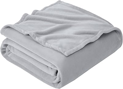 EHEYCIGA Fleece Blanket 130x165cm Silver Grey Soft Microsfiber Throw