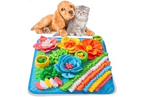 Oliumt Snuffle Mat for Dogs, Sniff Mat Slow Feeding Mat for Small Pets Cats, Rabbits - Help Stress Relief and Training - Stimulate Your Pet's Foraging Skills! (Blue)