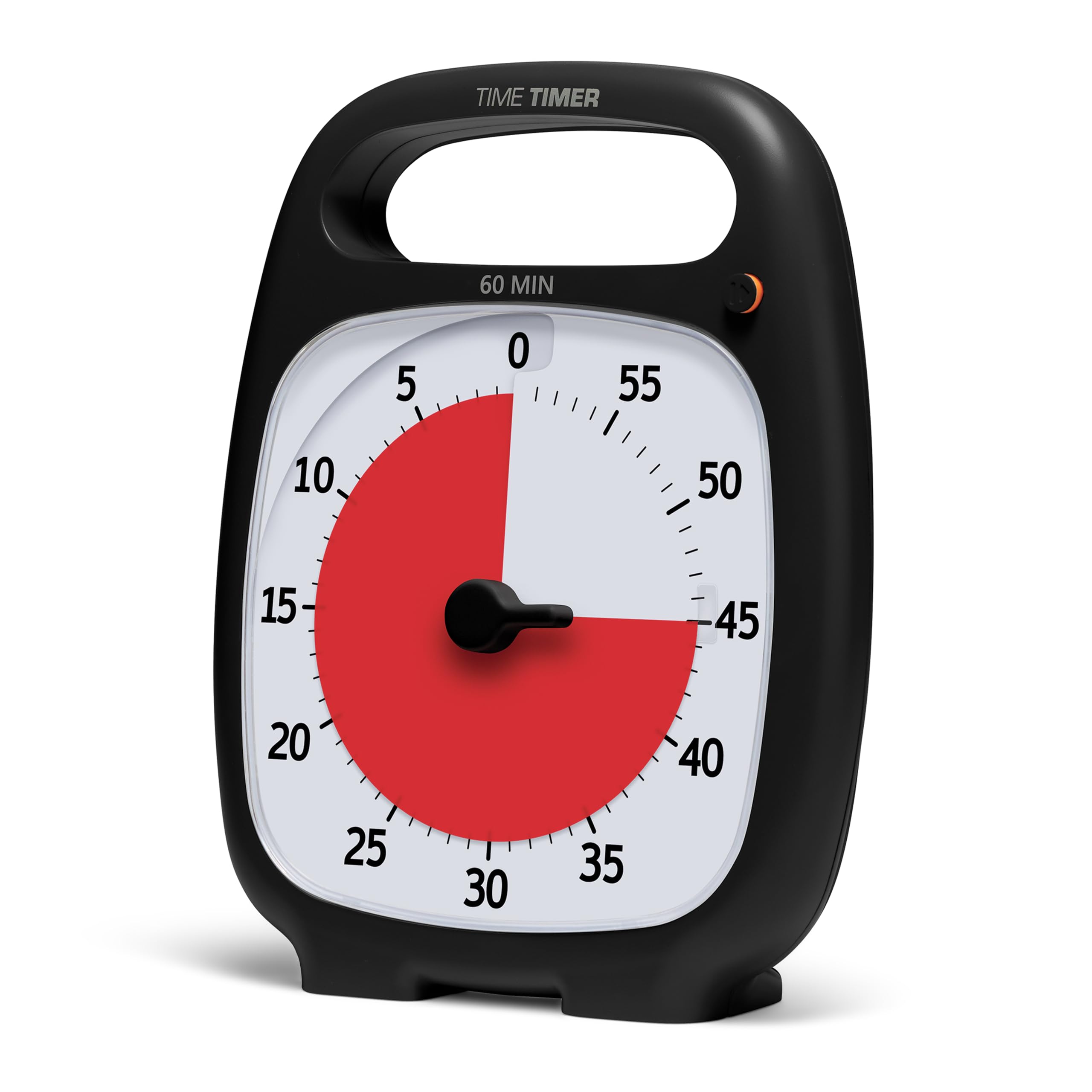 Time Timer TTP7-W PLUS 60 Minute Visual Analog Timer; Optional Alert (Volume-Control Dial); Silent Operation (No Ticking); Time Management Tool (Charcoal)