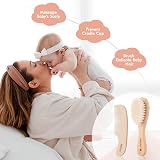 haakaa Baby Hair Brush and Comb Set with Wooden Handle 2 Pack view 3