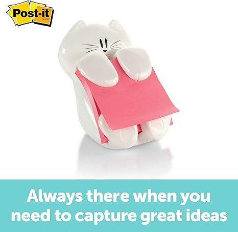 Post It Cat Figure Pop Up Note Dispenser 3 Inch X 3 Inch Cat 330 Colors May Vary