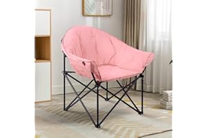GREZJXC Butterfly Foldable Saucer Chairs with 220lbs Weight Capacity Cozy Chair for Relaxing, Gaming, or as an Extra Seat for Guests Pink