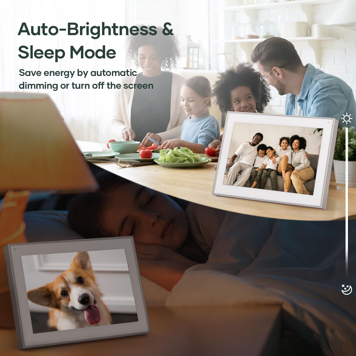 Cozyla Digital Picture Frame 10.1 Inch Share Photos and Videos via Email Google Photos Instagram App Smart Digital Photo Frame WiFi Free Unlimited Storage Built-in Alexa Electronic Picture Frame White