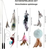 MAIYADUO Cat Toys Interactive Wand 6Pcs Feather Teasers 80cm for Indoor Cats view 2