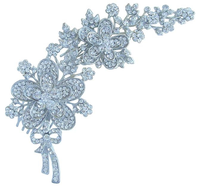 Sindary Wedding Hair Accessories 5.7" Clear Rhinestone